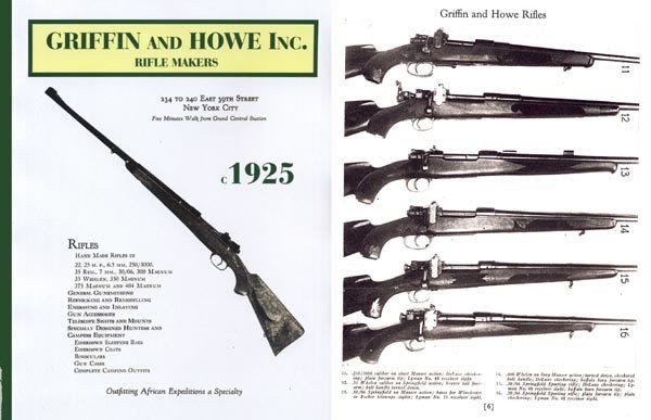 Griffin & Howe c.1925 Custom Rifles Gun Catalog
