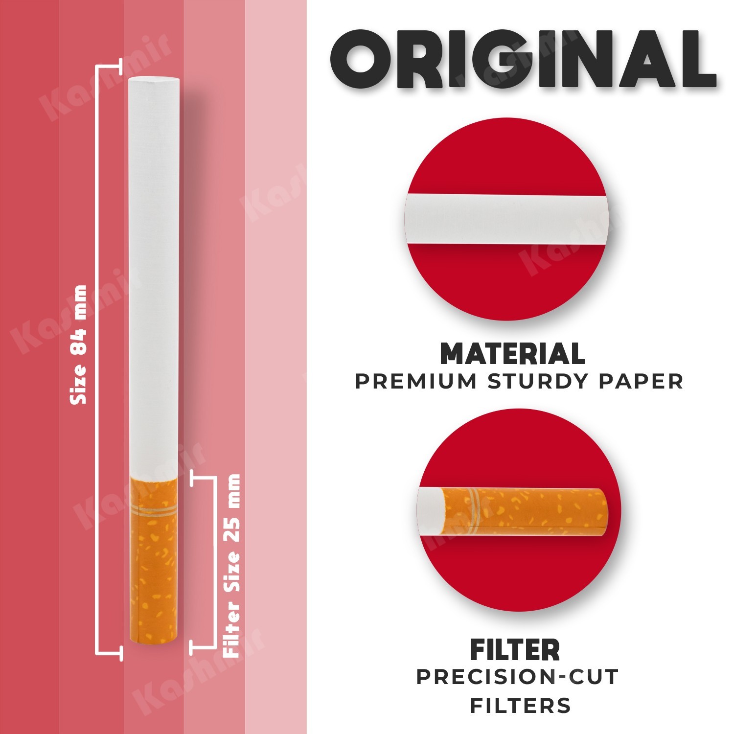 Roxwell Cigarette Tubes King Size Original Red Superior Quality 2 Box of 200 Ct