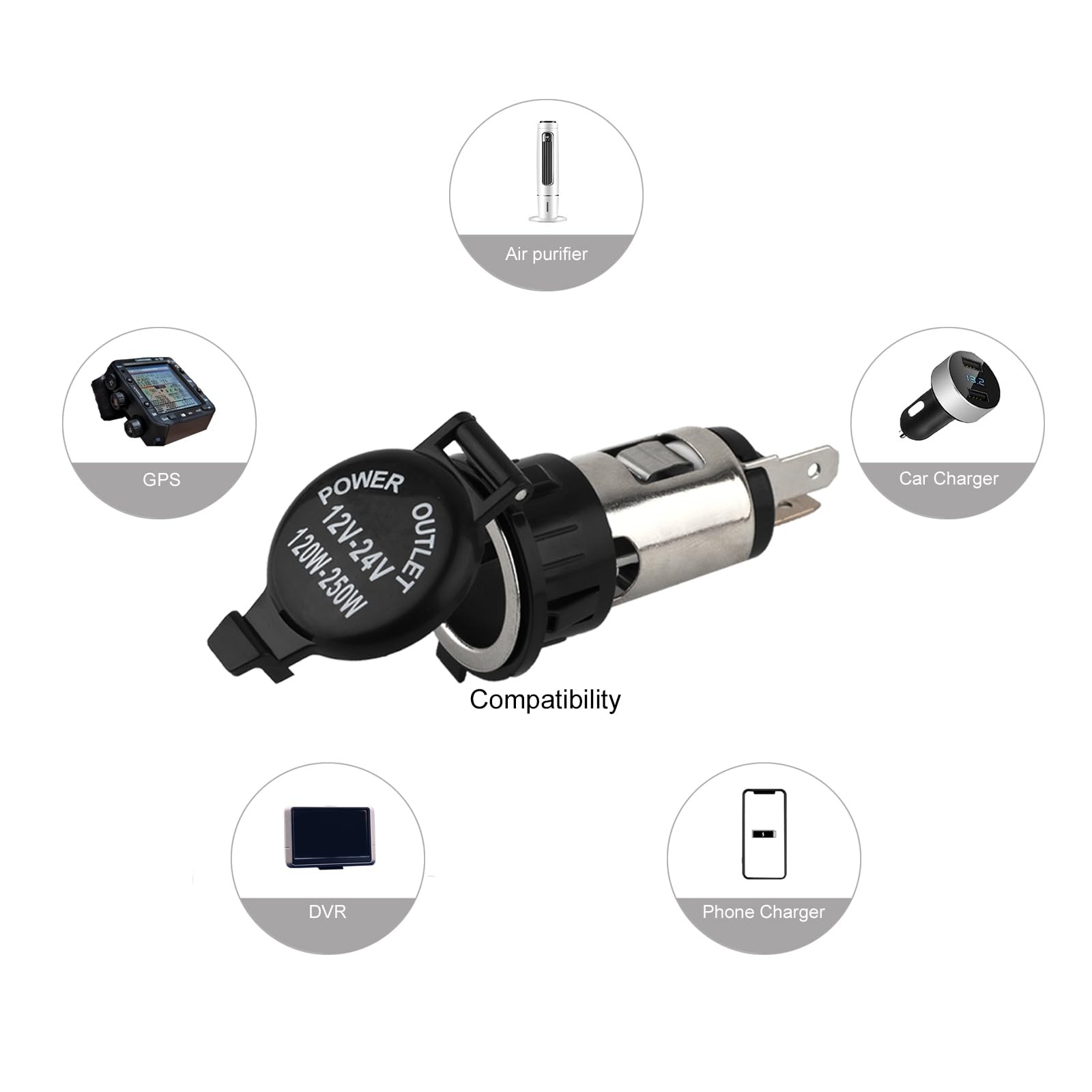Cigarette Lighter Socket, DC 12V Car Cigarette Lighter,12 Volt Female Power Outl