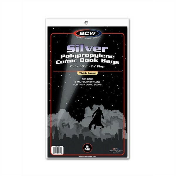 200 BCW Silver Age Thick Comic Book 2 Mil Archival Poly Bags 7 1/4 x 10 1/2