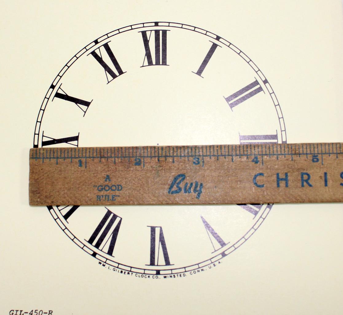Gilbert GIL-450-R Replacement Clock Face Dial 4.5″ Card Stock Paper