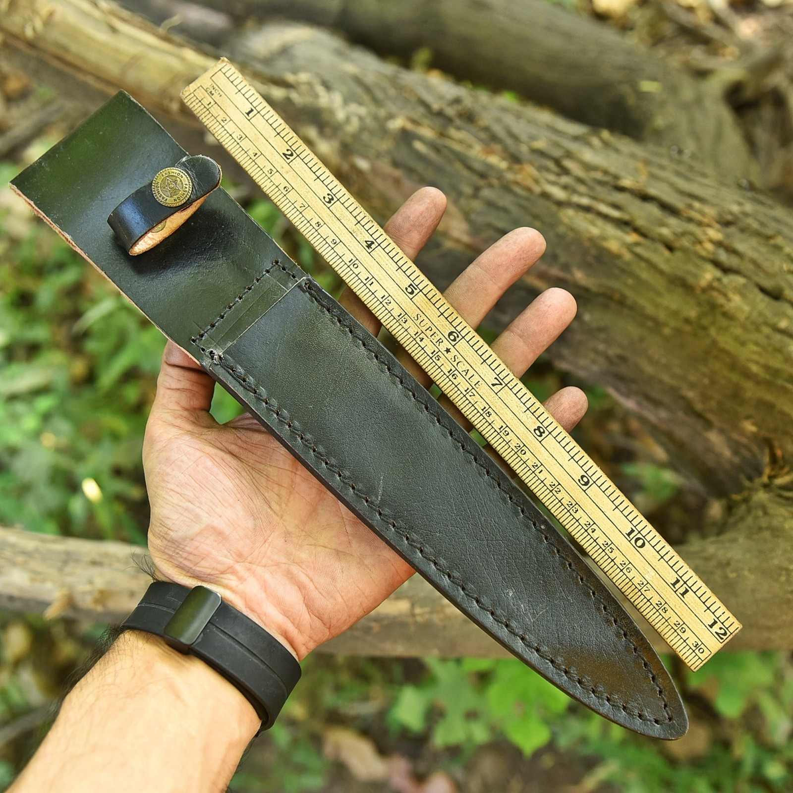 Custom Handmade Fix Double Edge Dagger Blade Leather Sheath Belt Loop