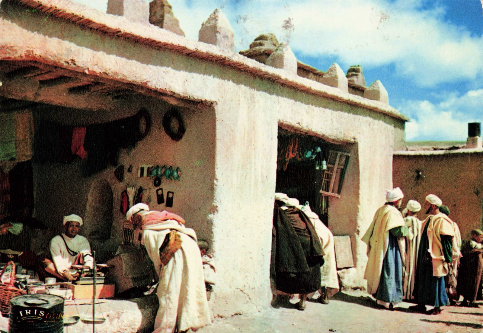 Morocco Market Scene Vintage Continental Postcard Posted to USA
