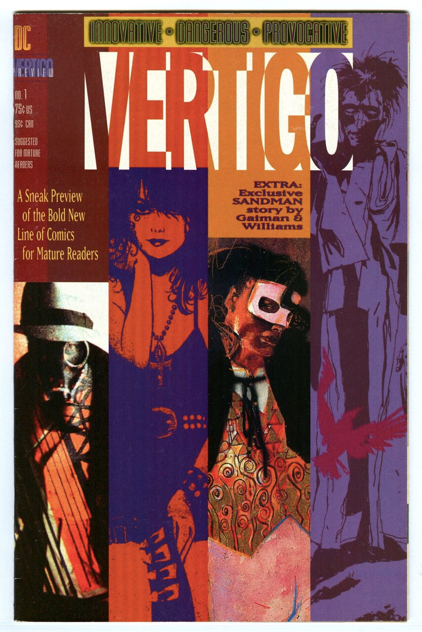 VERTIGO PREVIEW #1 New SANDMAN Story! FEAR of FALLING! Vintage 1992 DC Comics!
