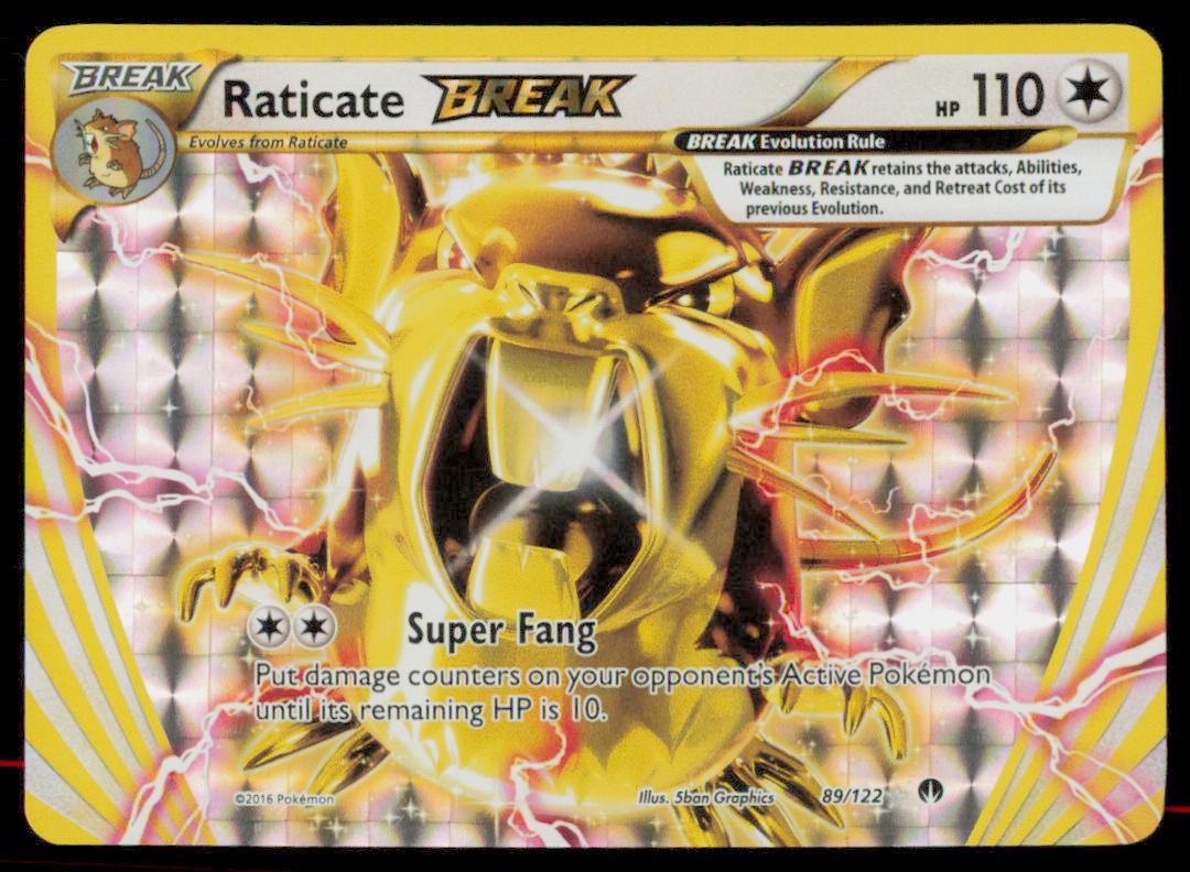Raticate BREAK 89/122 BREAK Rare BREAKpoint Pokemon Moderately Played