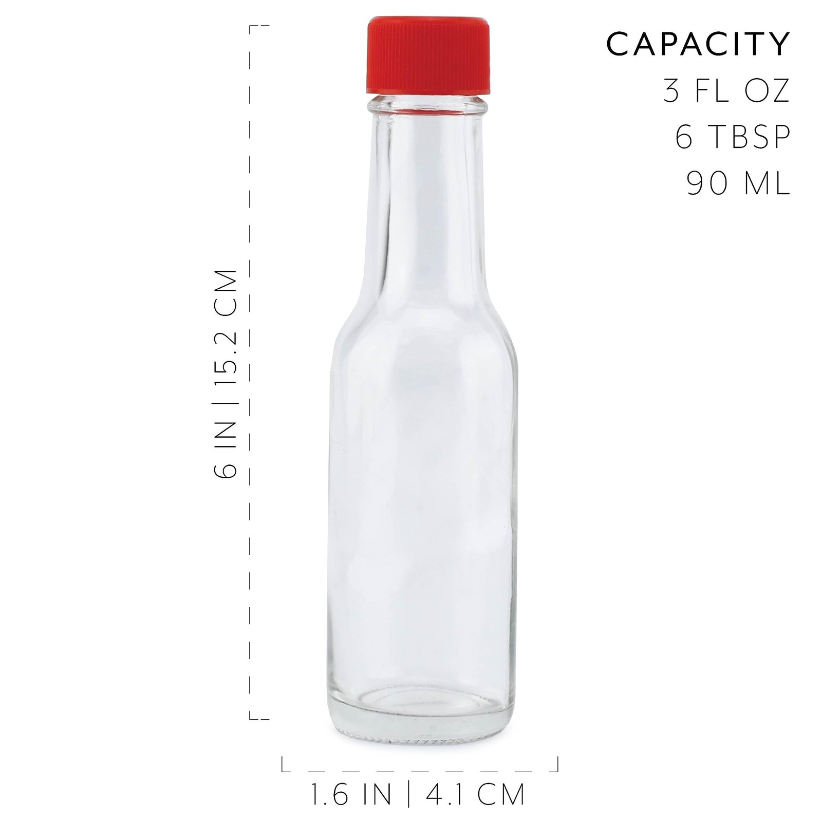 Cornucopia Brands 3oz Mini Hot 24 Count (Pack of 1), Clear with Red Lids