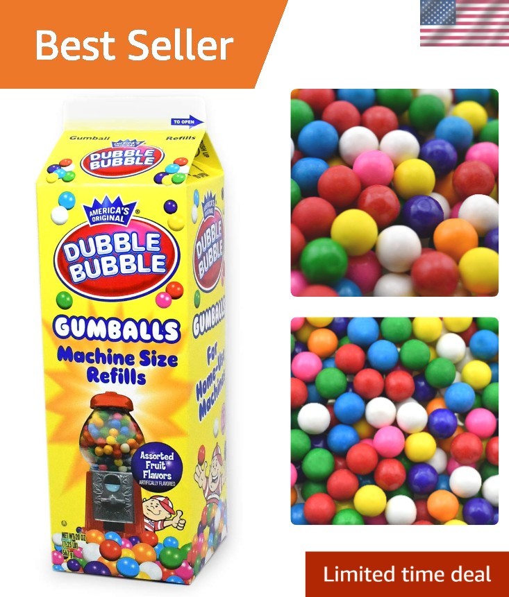 Bright and Delicious Assorted 0.625-Inch Gumballs – 20 Oz Kosher Bulk Pack
