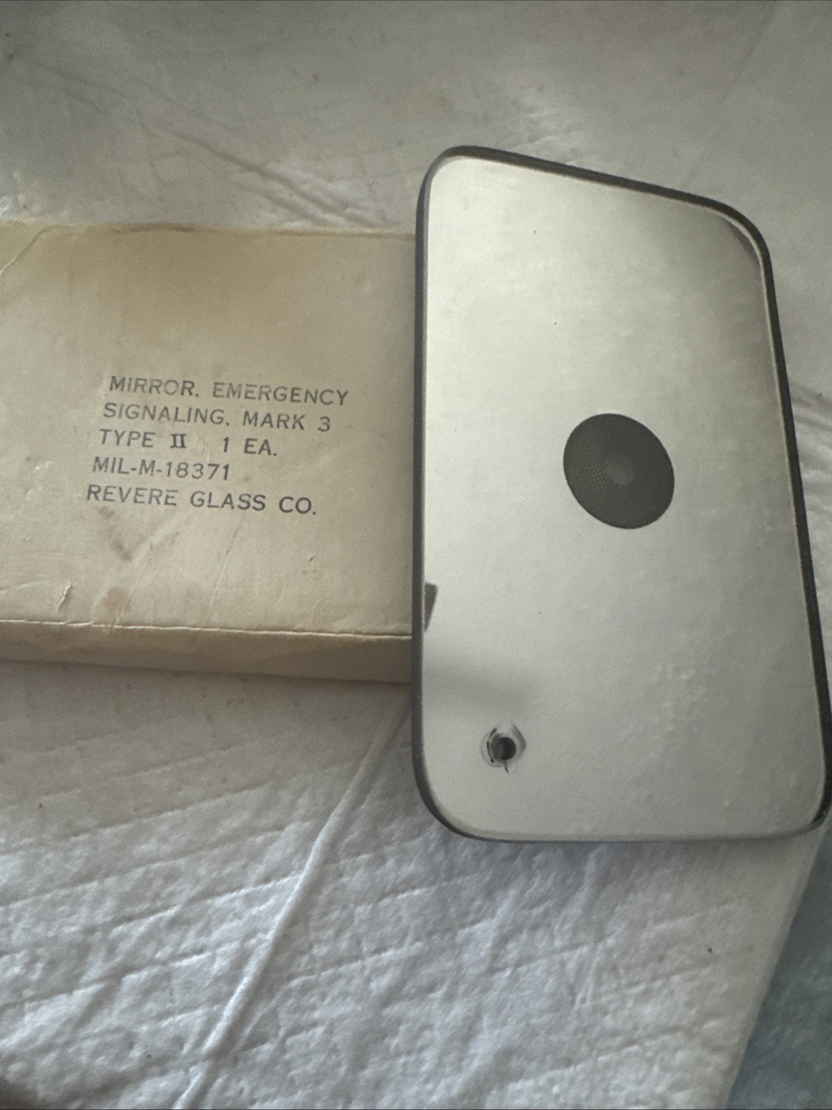 Emergency Signaling Mirror Mark 3 Type 2 Mil-M-18371 Revere Glass Co.