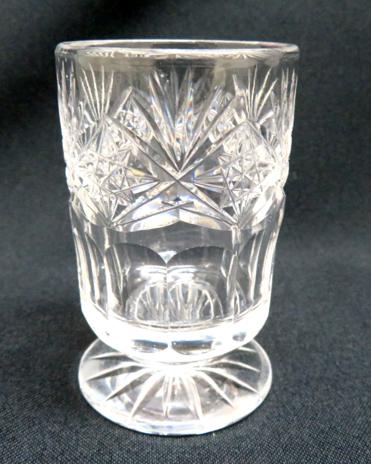 Antique American Brilliant Cut Crystal Footed Toothpick Holder ~ Clean & Sparkly