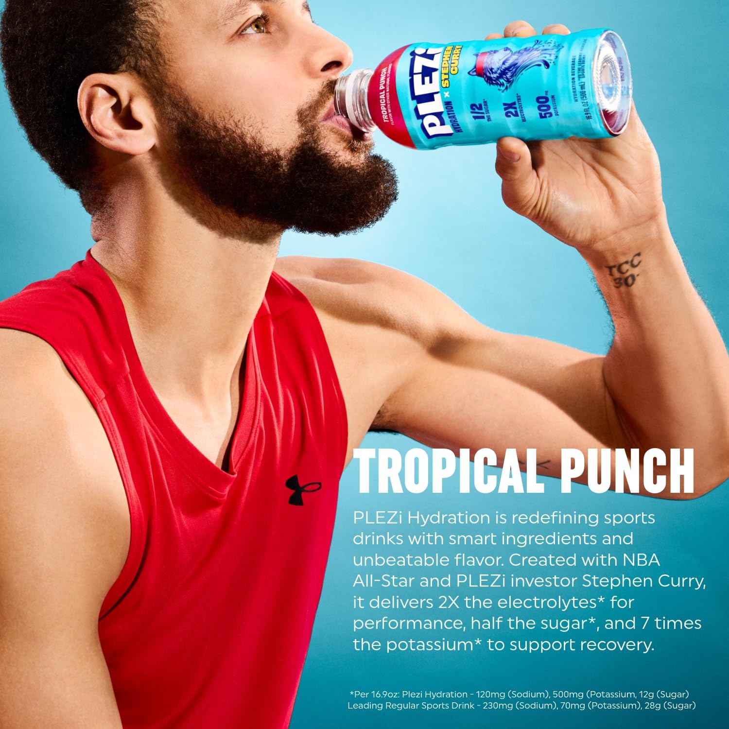 Tropical Punch Hydration Drink with 2X Electrolytes – Low Sugar – 12 Pack