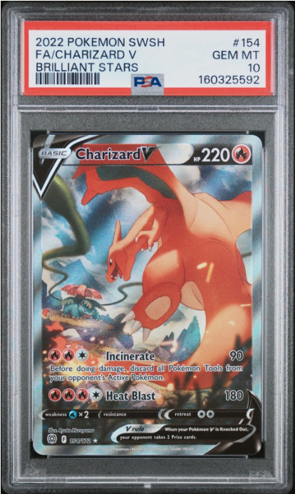 charizard v star 154/172 psa 10