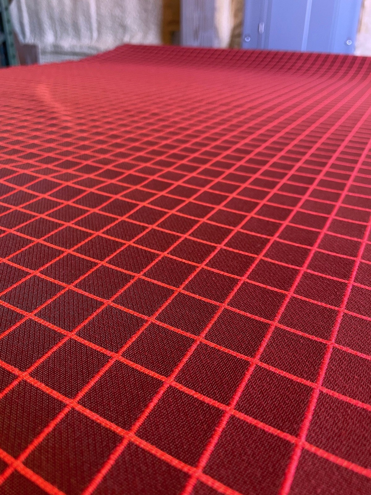 2.5 yd Maharam Bright Grid Scuba Raspberry Modern Geometric Upholstery Fabric