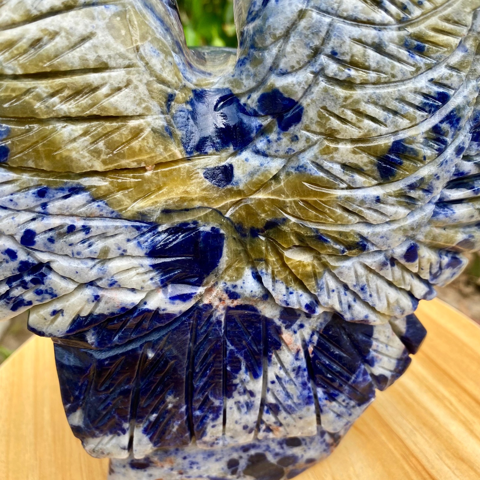 4.9LB Hand Carved Blue Agate Eagle Natural Crystal Animal Sculpture