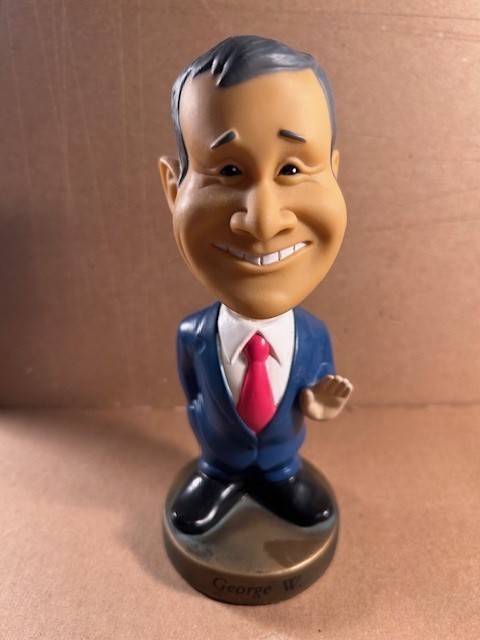 Funny, “GEORGE W” BUSH BOBBLEHEAD, 43rd President Caricature by “Bosley Bobbers”