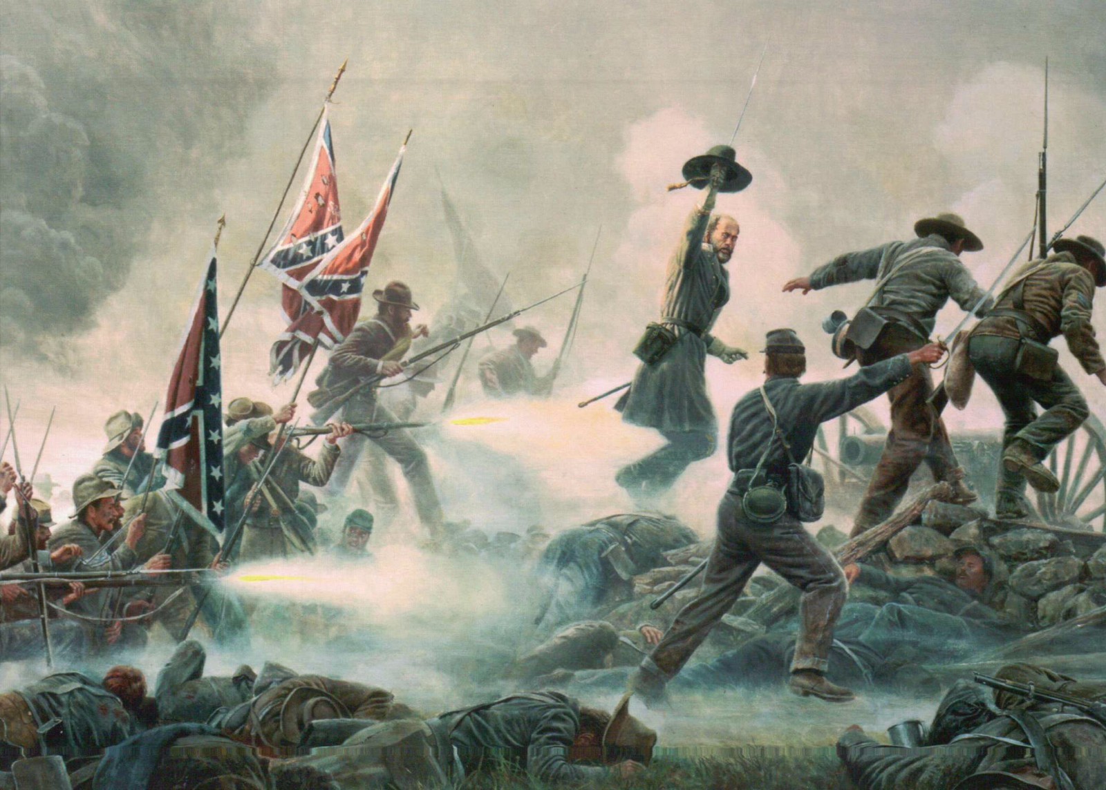 Pickett’s Charge Cemetery Ridge Battle of Gettysburg Military Civil War Postcard