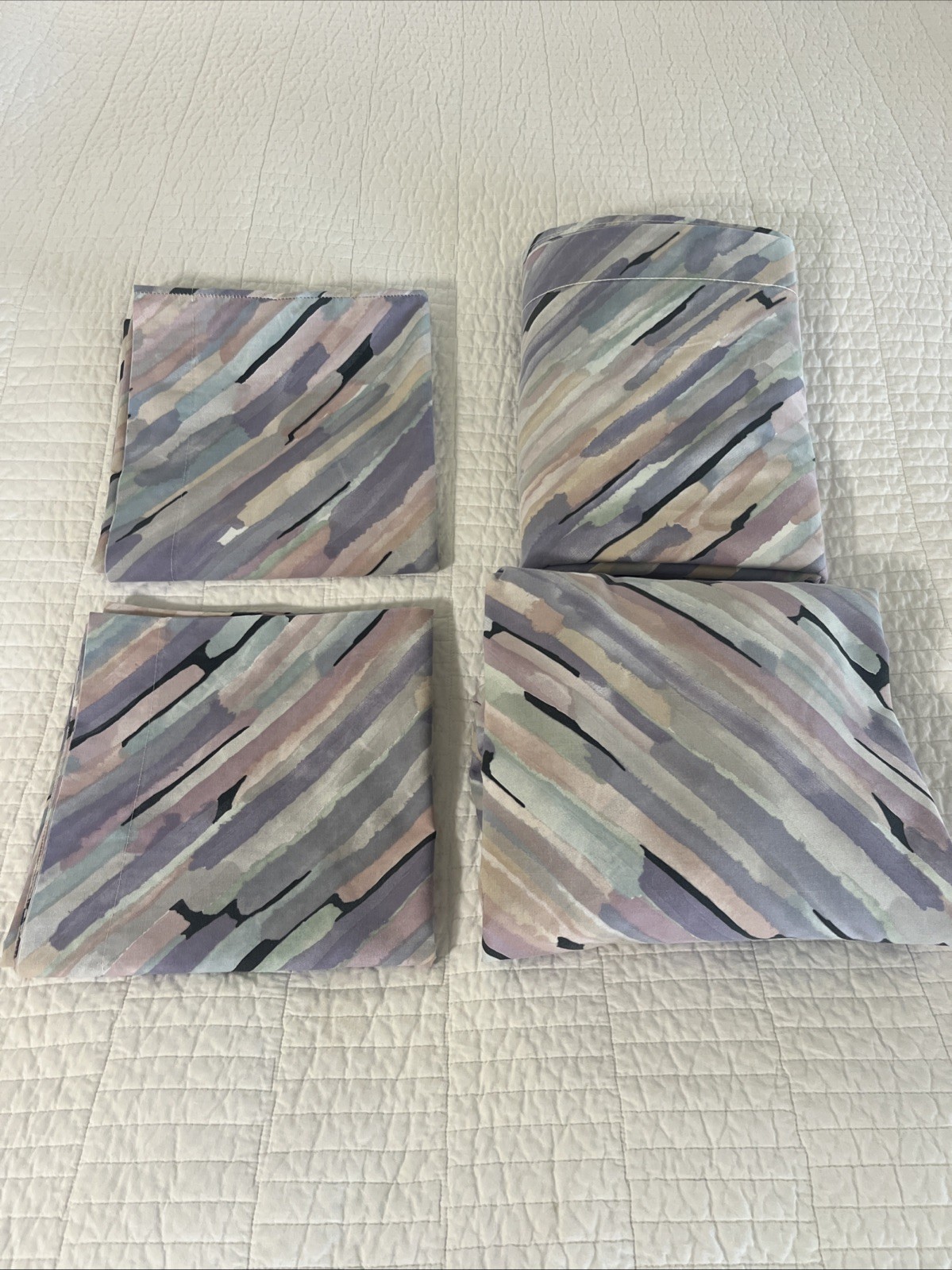VTG Springmaid King Sheet Set Andre Richard Silver Shadows II Purple Blue READ