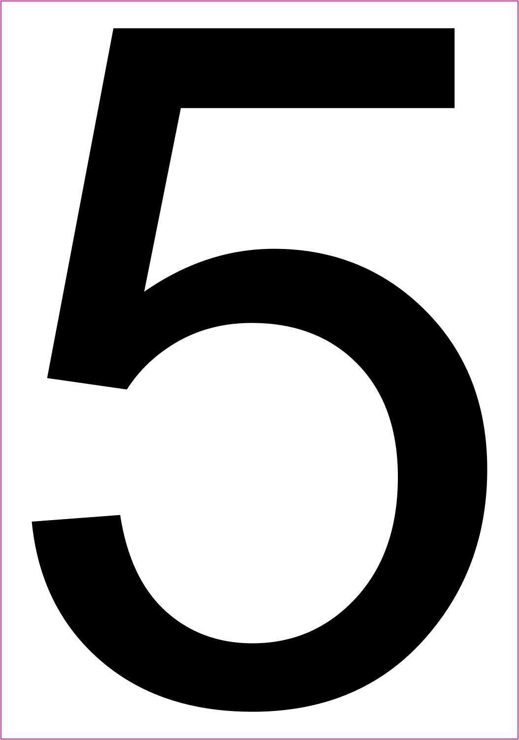 3.5in x 5in Number 5 Magnet Car Truck Vehicle Magnetic Sign