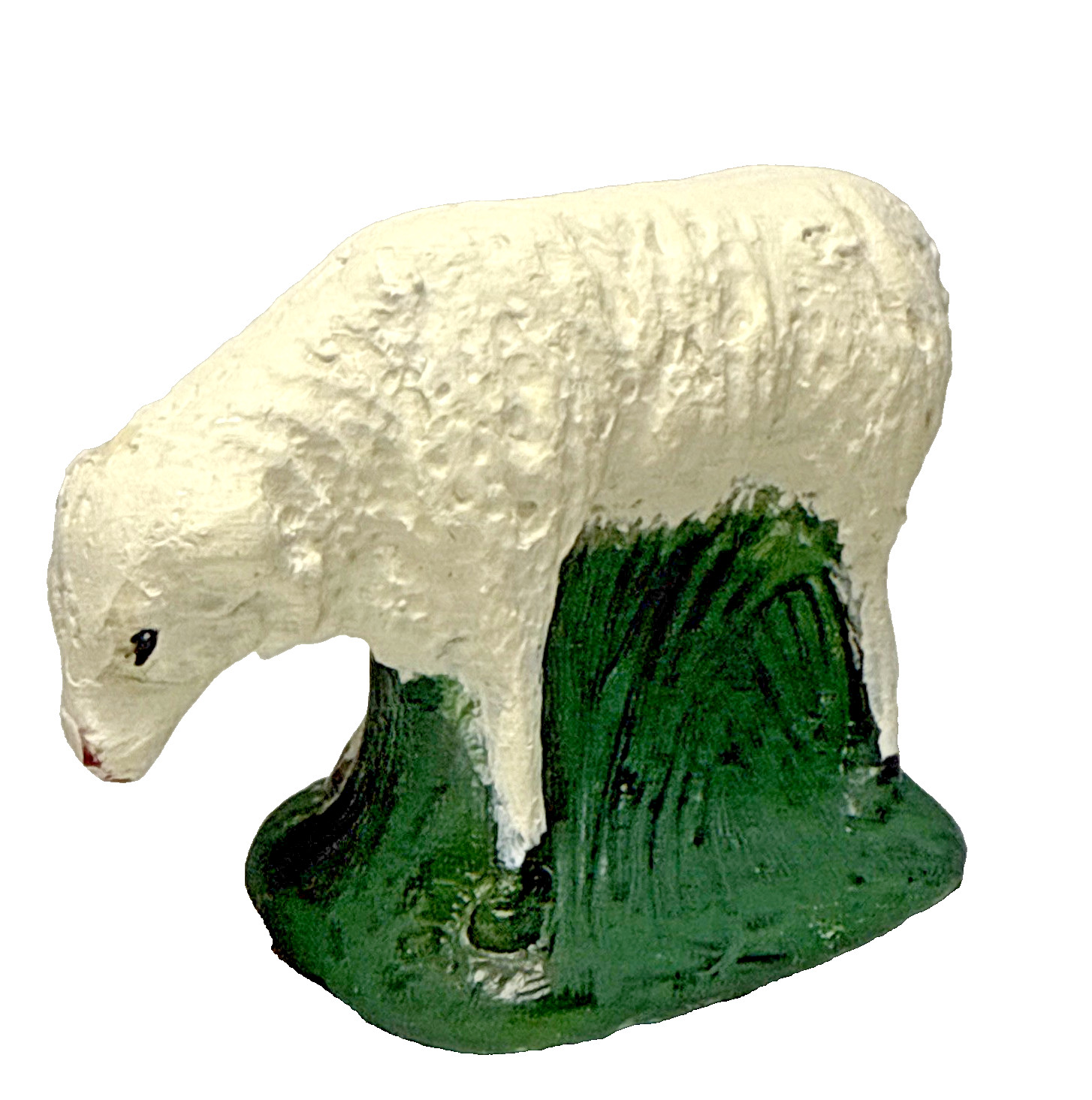 Vintage Sheep Figurine Chalkware 1.5” Tall 2.5” Front To Back 1.25” Side To Side