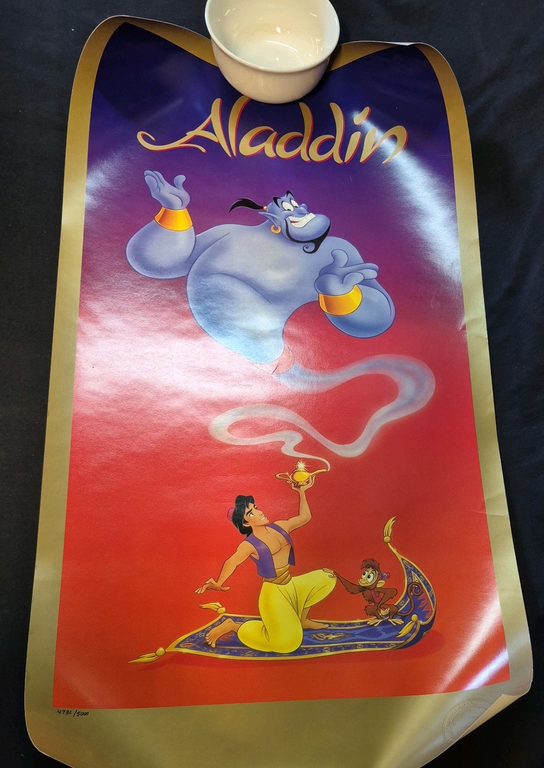 Aladdin Disney Cast Member Only Limited Edition Poster COA