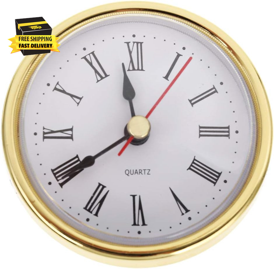 Classic Clock Craft Quartz Movement 2-1/2 (65Mm) round Clocks Head Insert Roman