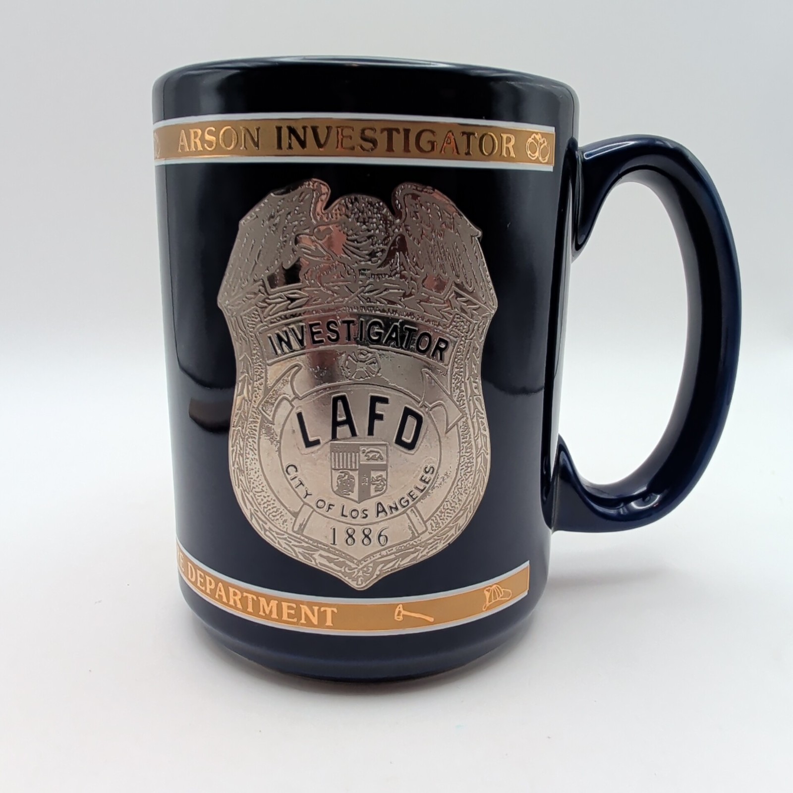 LAFD Arson Investigator Coffee Mug Navy 12 oz Los Angeles Fire Dept