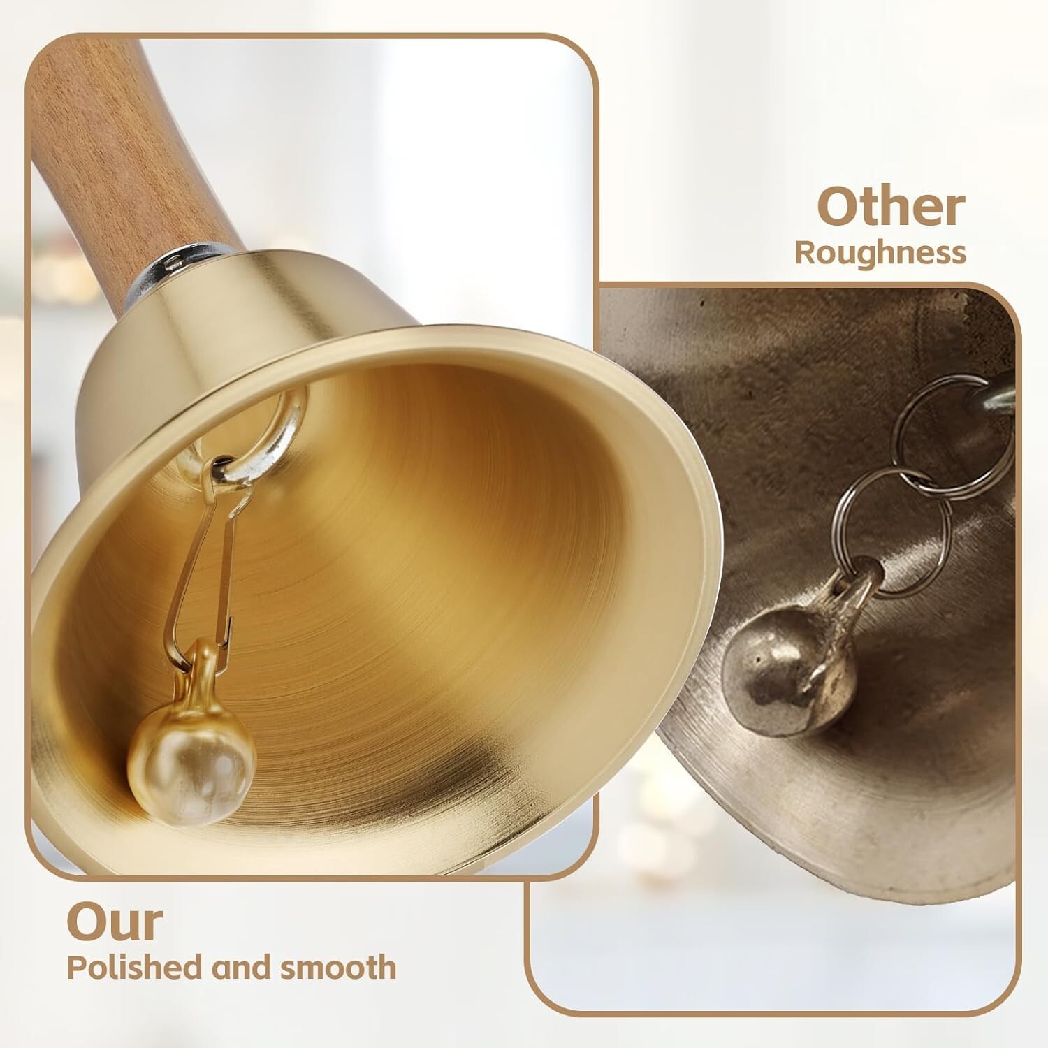 Super Loud Hand Bell – Solid Brass Call Bell for Elderly at Home