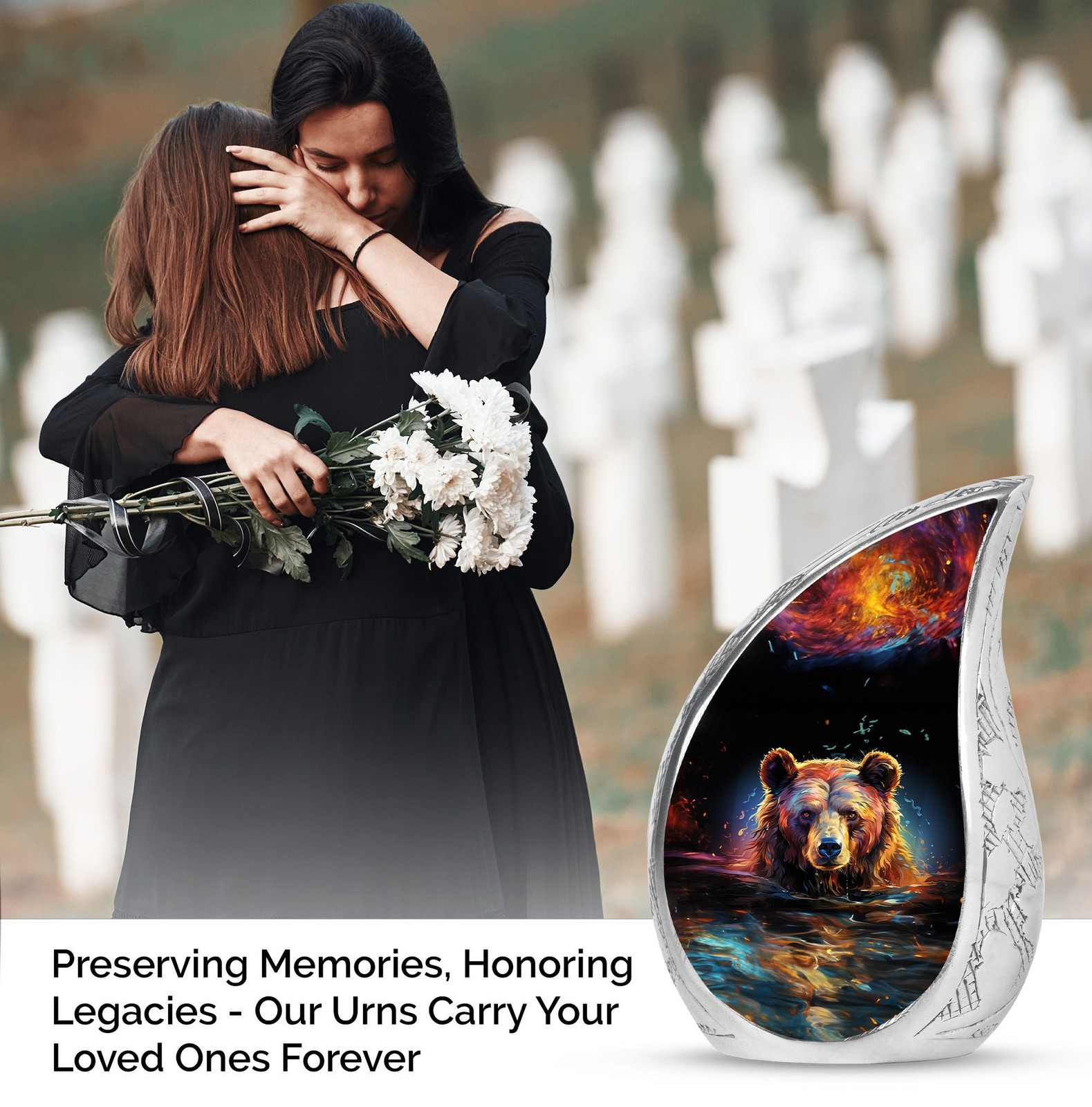 Bear Ash Holder For Human Ashes Cremation Urns For Women Decorative Urn 10 Inch