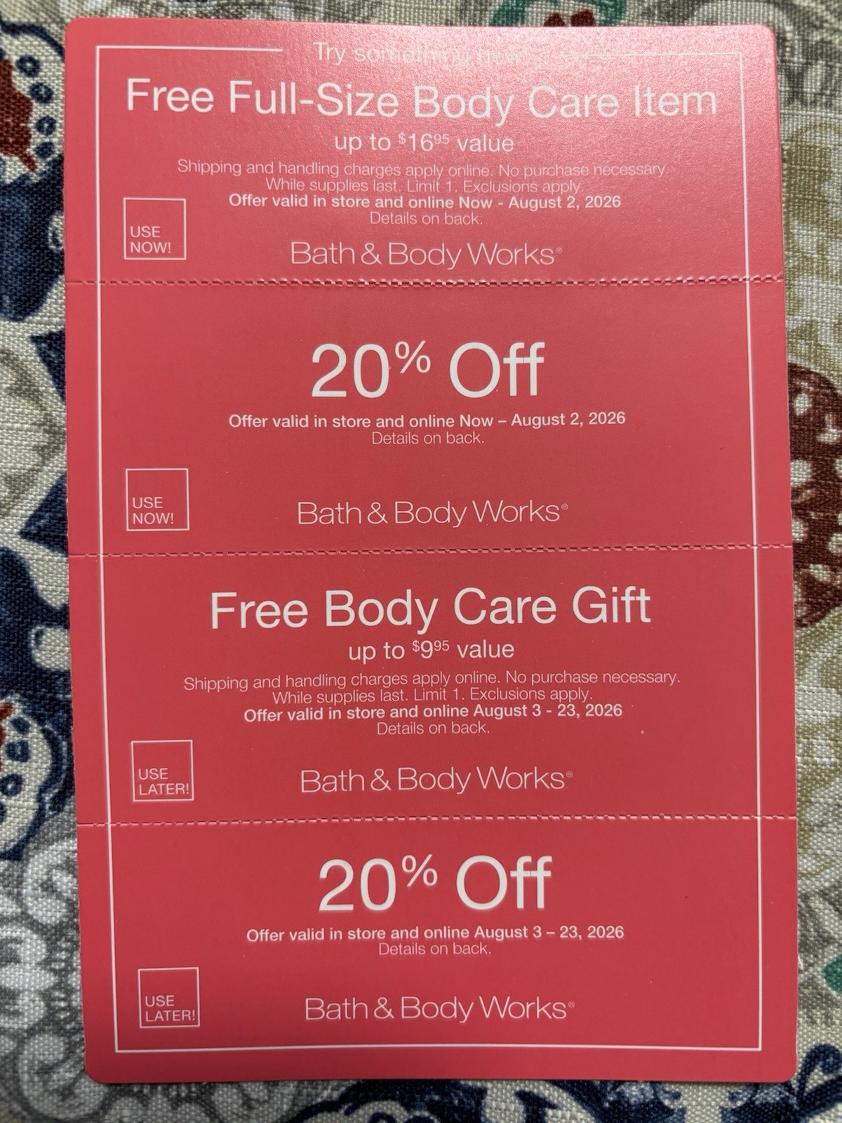 BATH & BODY WORKS COUPONSS Full Size BODY CARE & 2 20% OFF! Body Care And Lotion