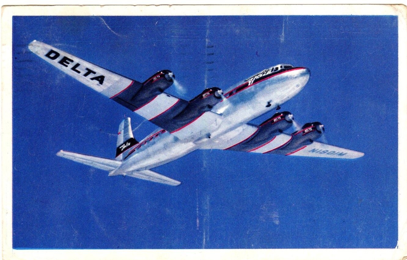 1950 used Postcard: DC-6 Deltaliner; Delta N1901M [328