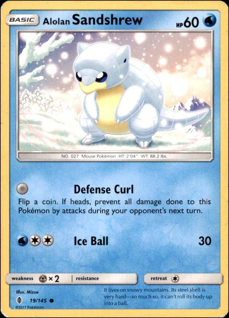 Pokemon – Alolan Sandshrew #19/145 – SM – Guardians Rising Common