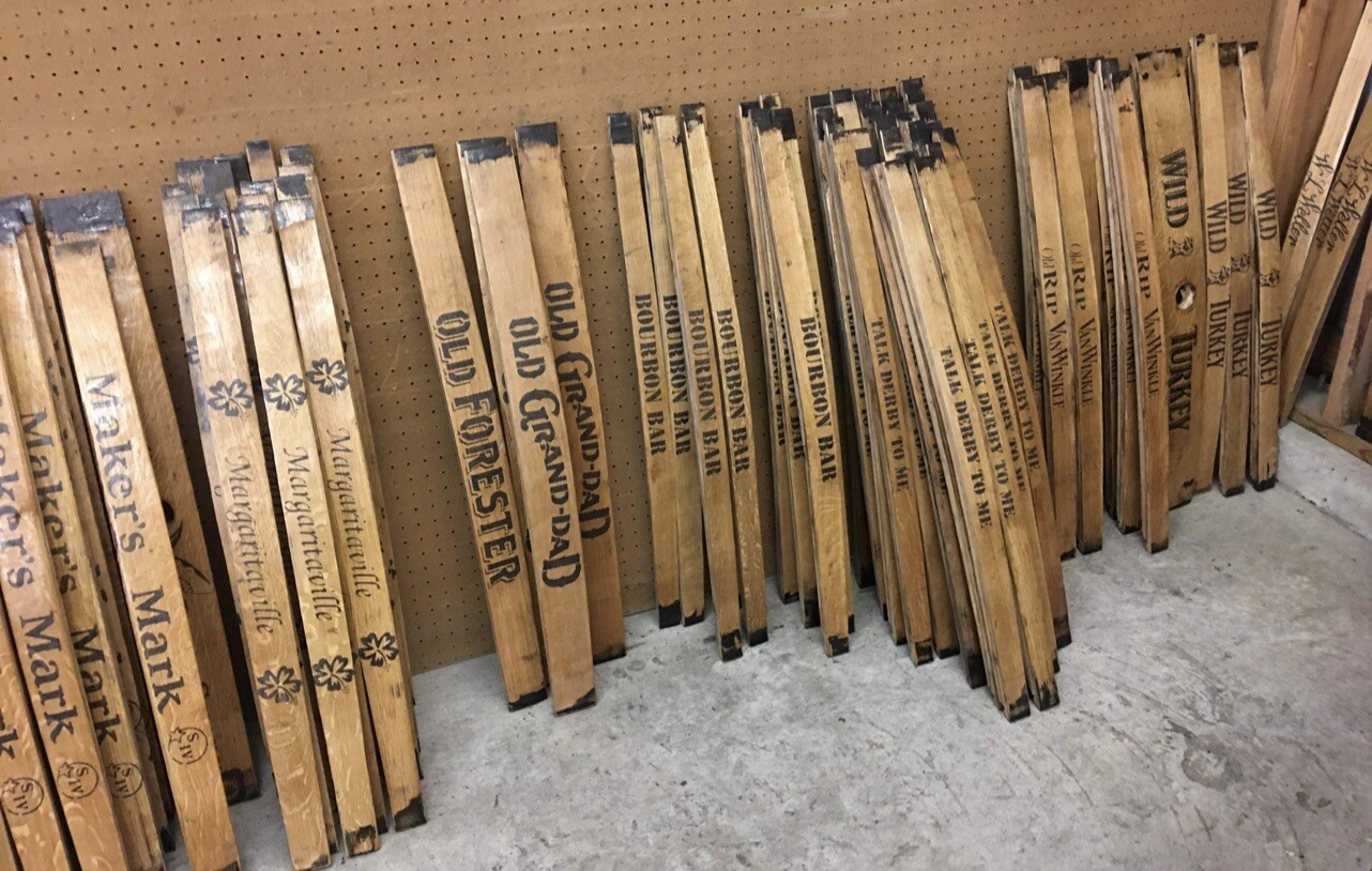 BUFFALO TRACE BOURBON BARREL STAVES ,PAPPY,BLANTON, W.L. WELLER ETC.