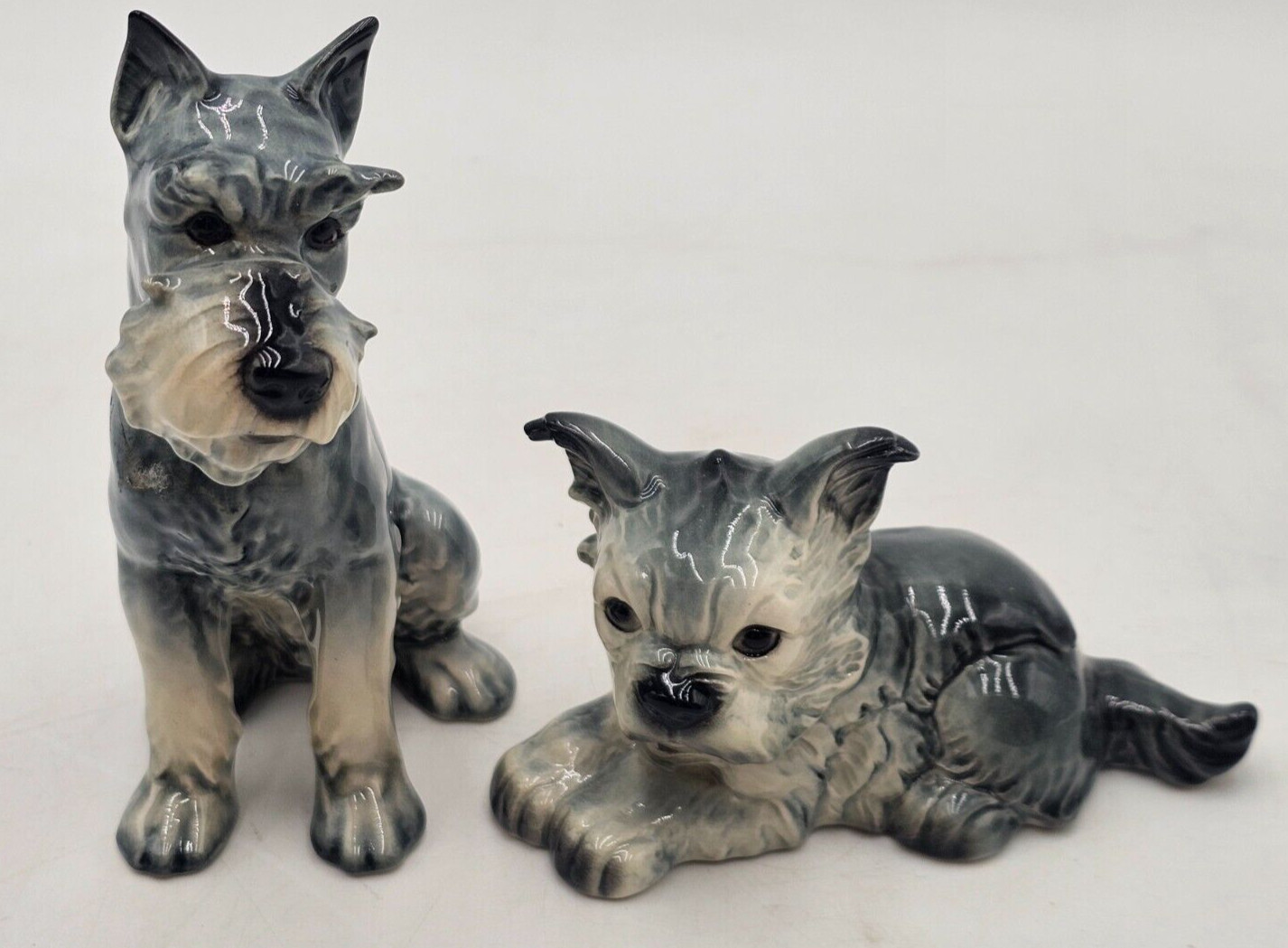 Goebel Dog Schnauzer Fox Terrier, Grey Schnauzer Dog West Germany – SIGNED!!!