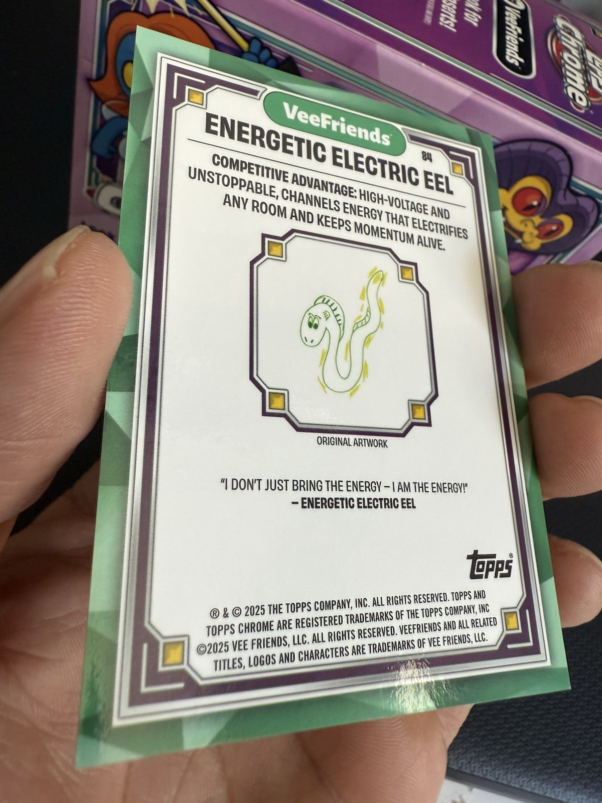 Topps Chrome Veefriends Energetic Electric Eel Orange Refractor 2/25 🔥
