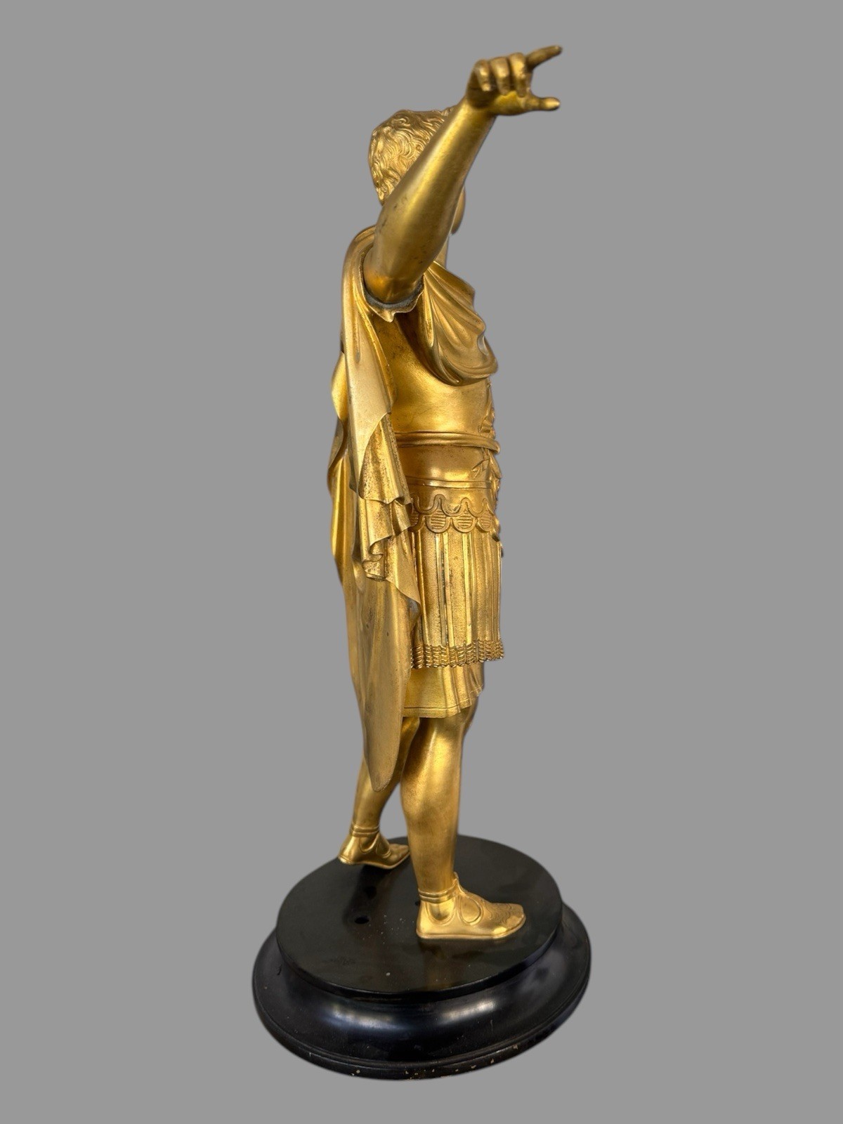 Antique Victorian 20″ Gilt Bronze Figural Sculpture Roman Emperor Augustus