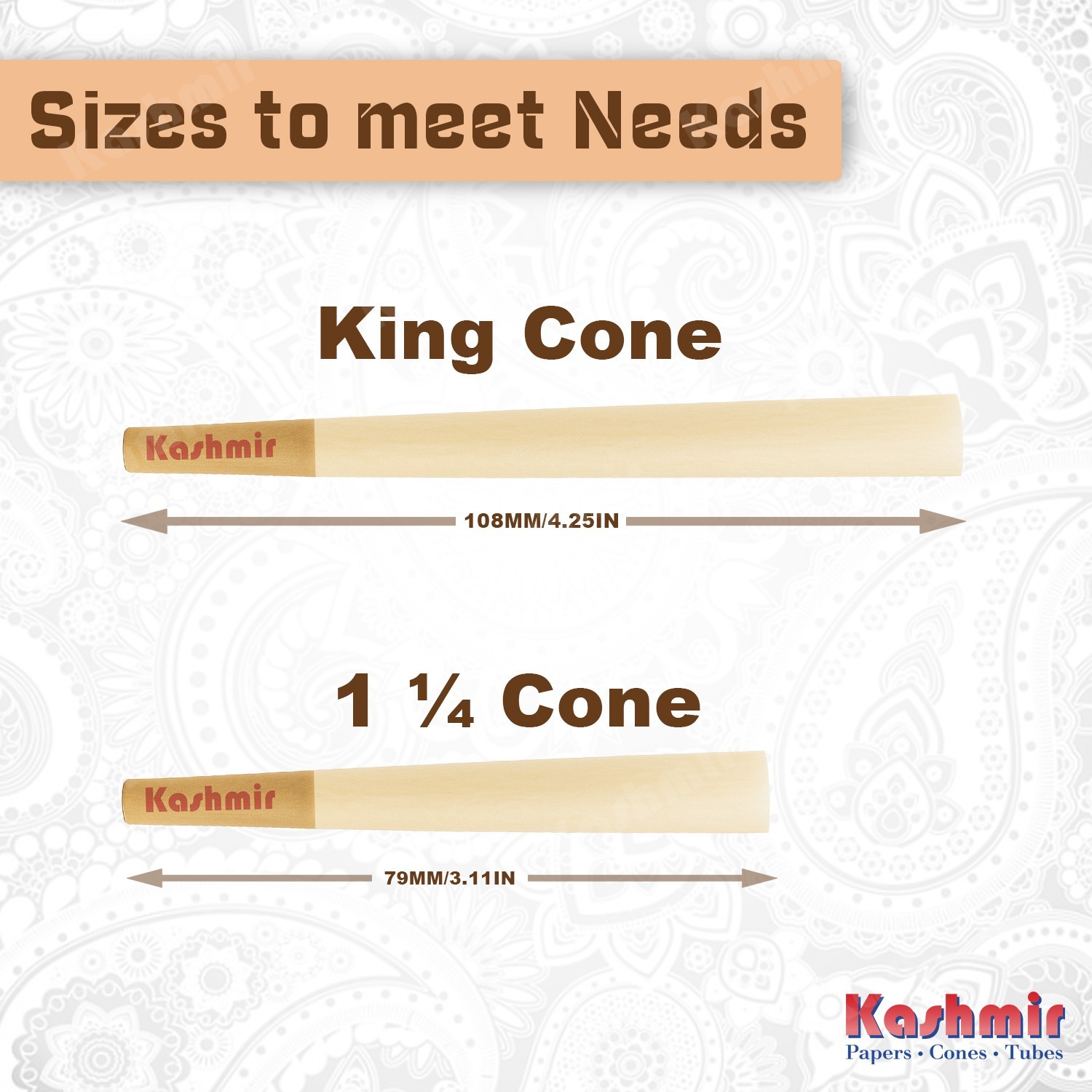 Pre Rolled Cones King Size Mango Flavored Rolling Paper Cones 50 Ct by Kashmir