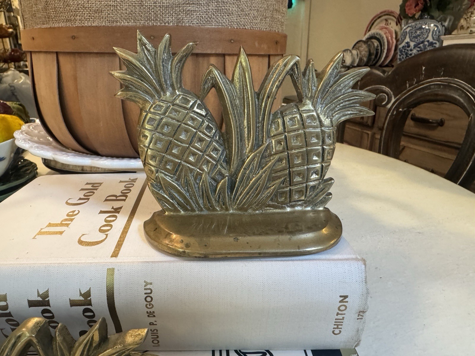 PAIR OF MCM Solid Brass Pineapple Bookends – Symbol of Hospitality