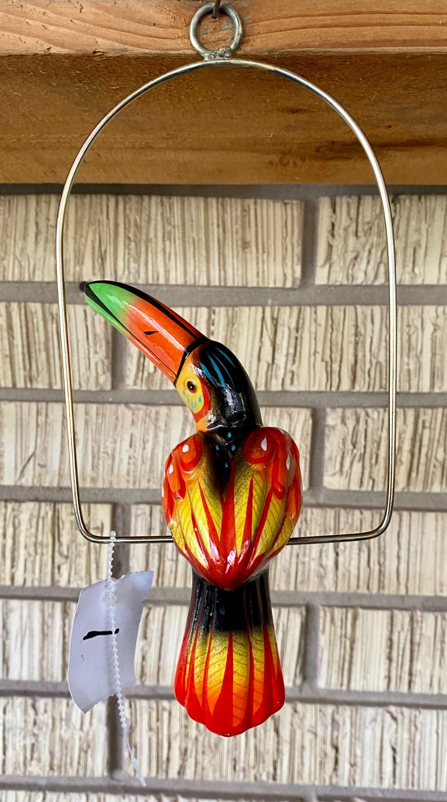 Talavera Bird Handmade Painted Ceramic Parrot Mexican Pottery Hanging Patio #1