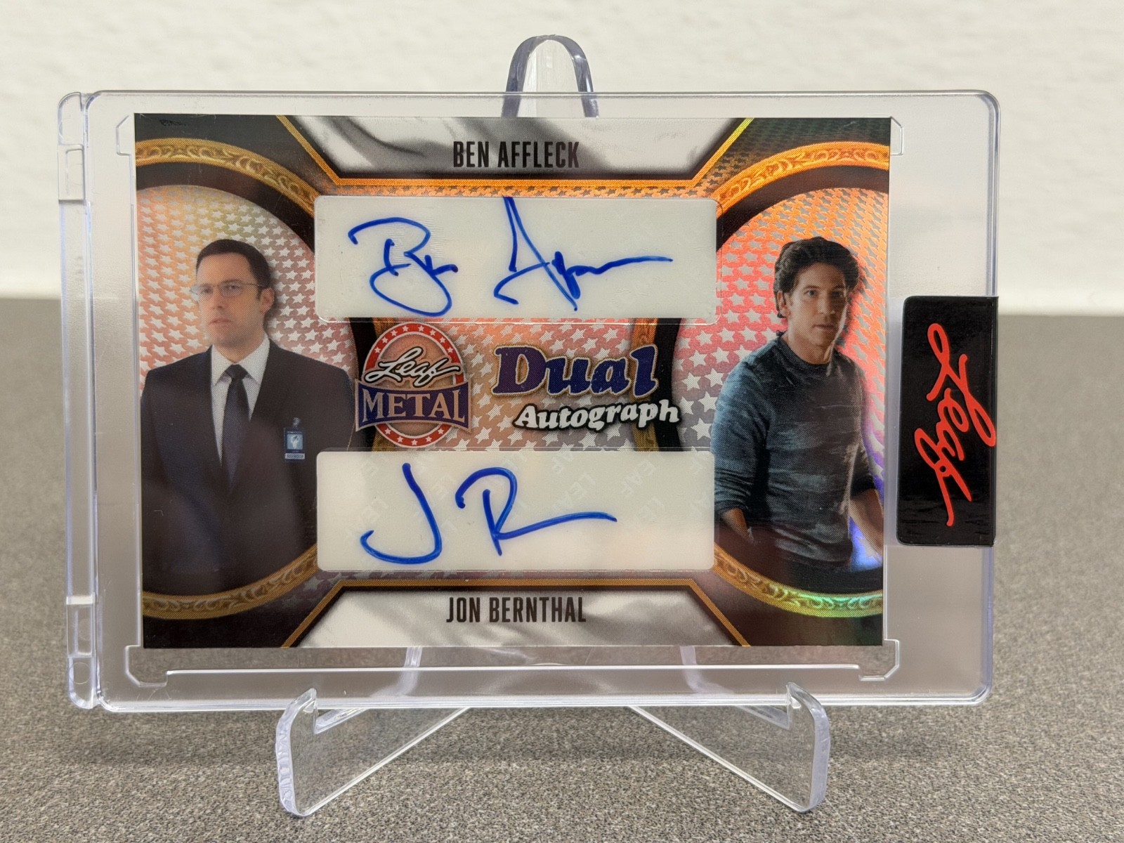 Ben Affleck Jon Bernthal 2026 Leaf Metal Presidents’ Day Encased Auto Card 1/1