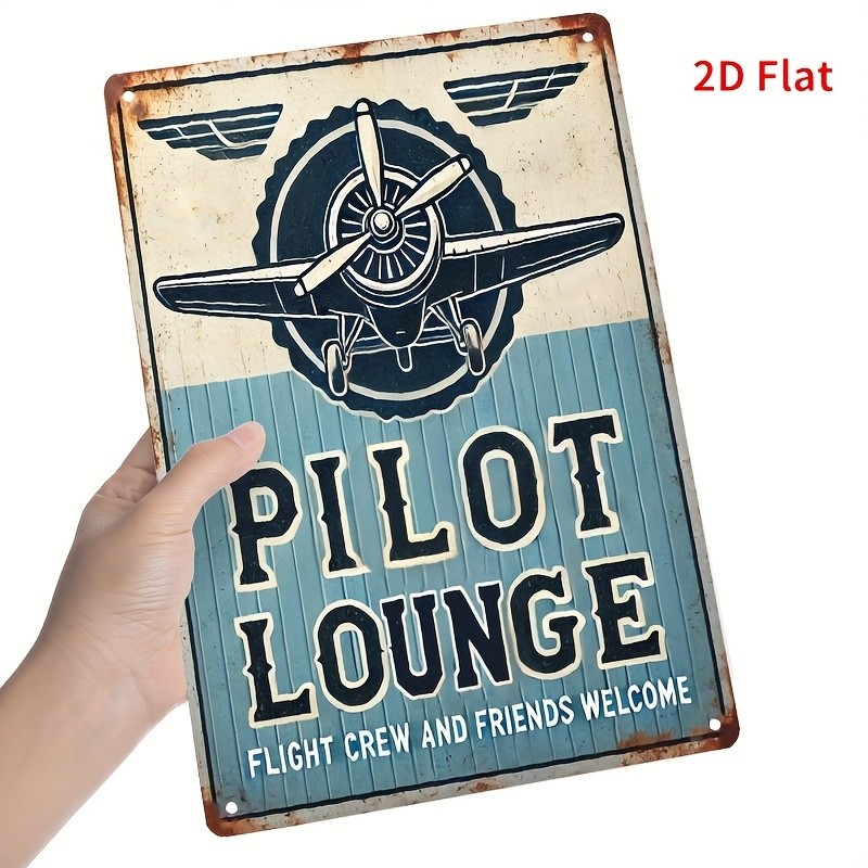 Vintage Pilot Lounge Measuring Featuring Tin Metal Signs Home Décor 8×12