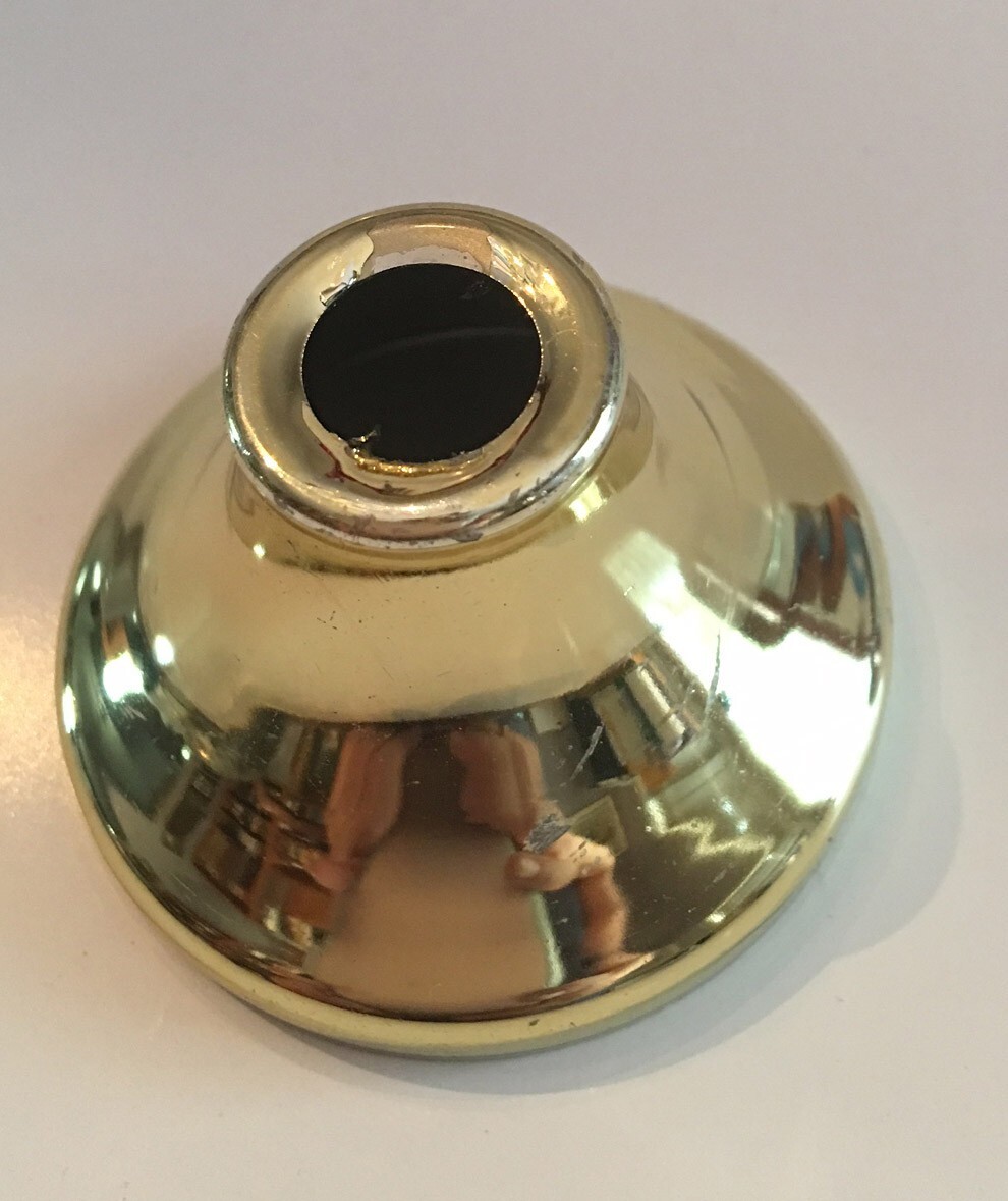 NEW: 1-1/4″ tall BRASS Plated Steel NECK CUP BREAK SLIPS 1/8IPS (3/8″) LAMP PART