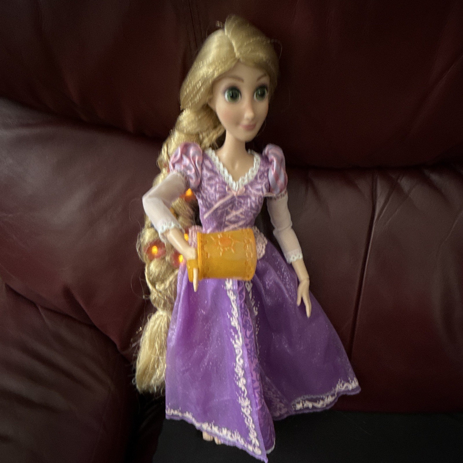 Disney Store Tangled Rapunzel 16” Singing Doll Hair & Lantern Light up AS IS