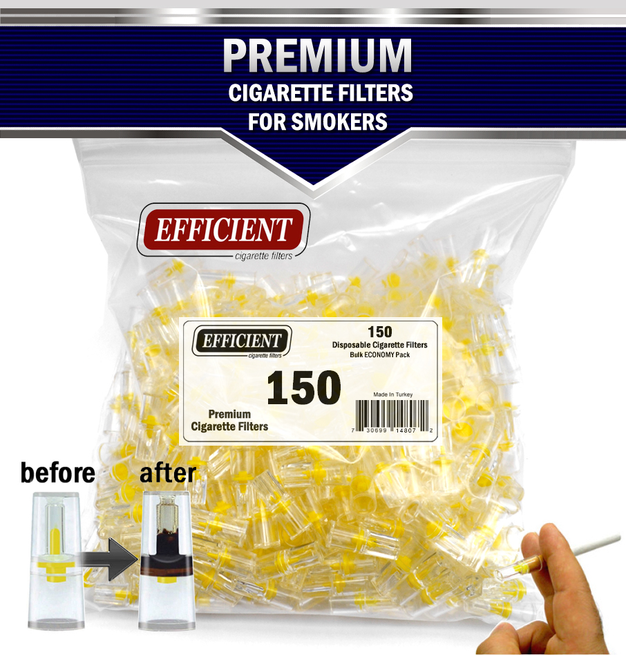 EFFICIENT Bulk Cigarette Filter Tips Block, Filter Out Tar & Nic (150 Filters)