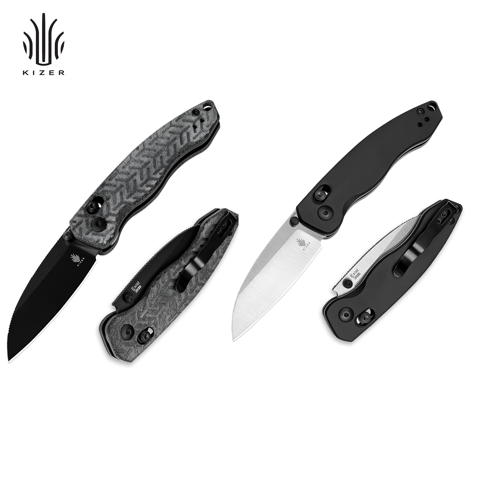 Kizer Exist Folding Pocket Knife 154CM/Nitro V Steel Aluminium/Micarta Handle