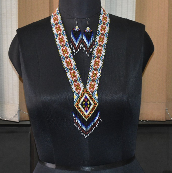 Handmade Boho Beaded Necklace Multi Strand Southwestern Native-Style Jewelry