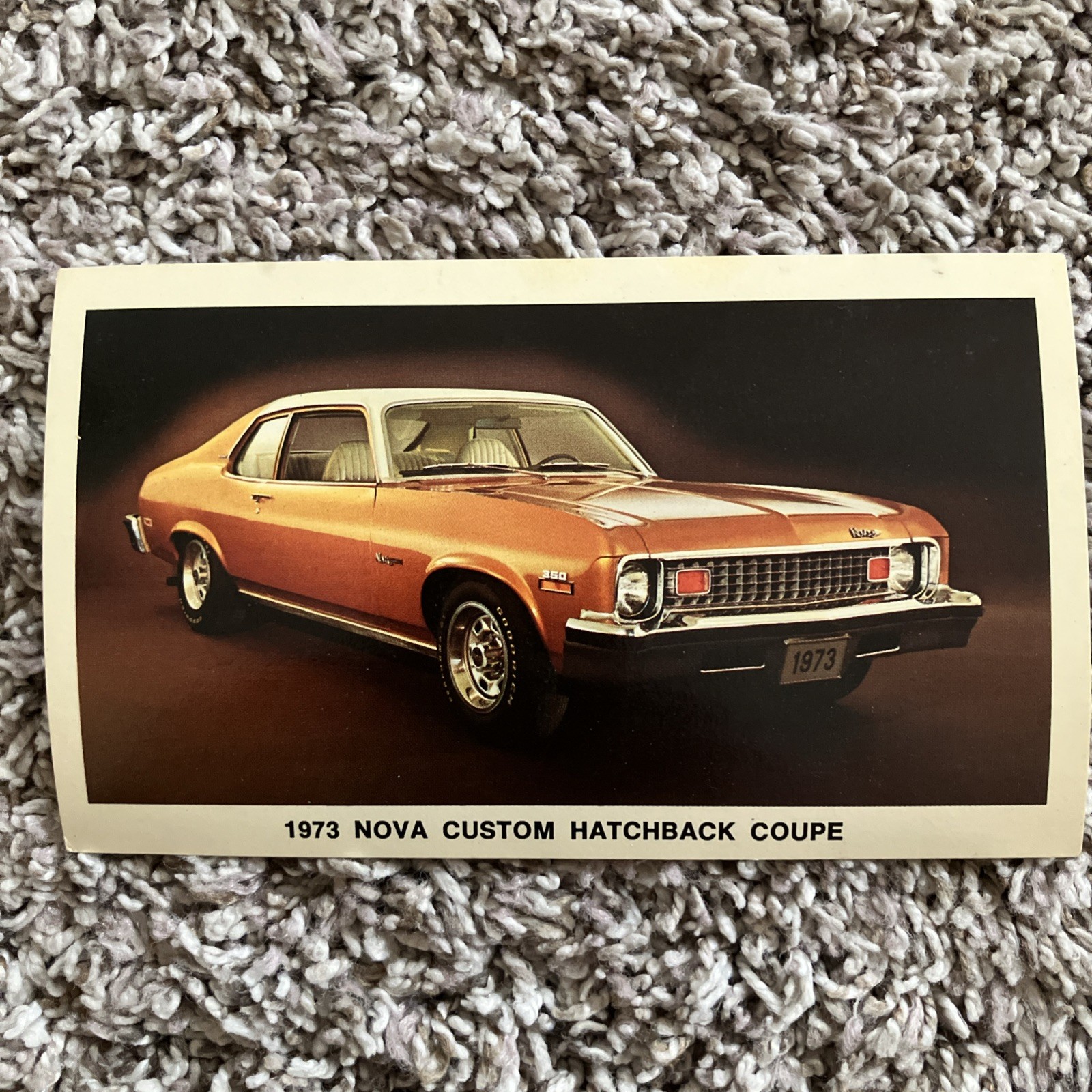 Unused 1973 Chevrolet Nova Custom Hatchback Coupe Vintage Posted Postcard