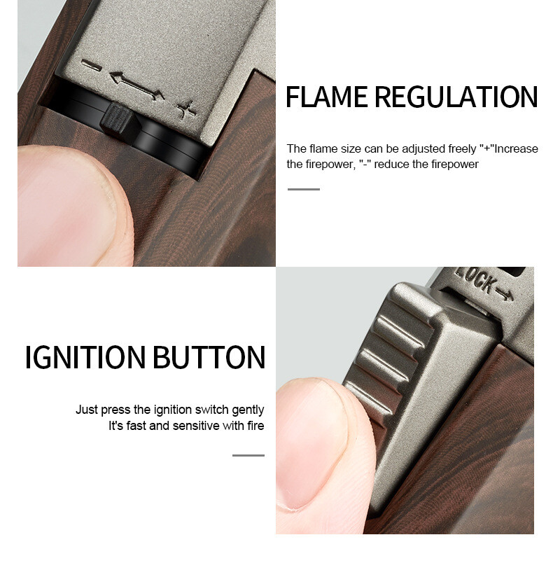 Windproof Straight Torch Blue Flame Lighter Brightfire Butane Torch Light