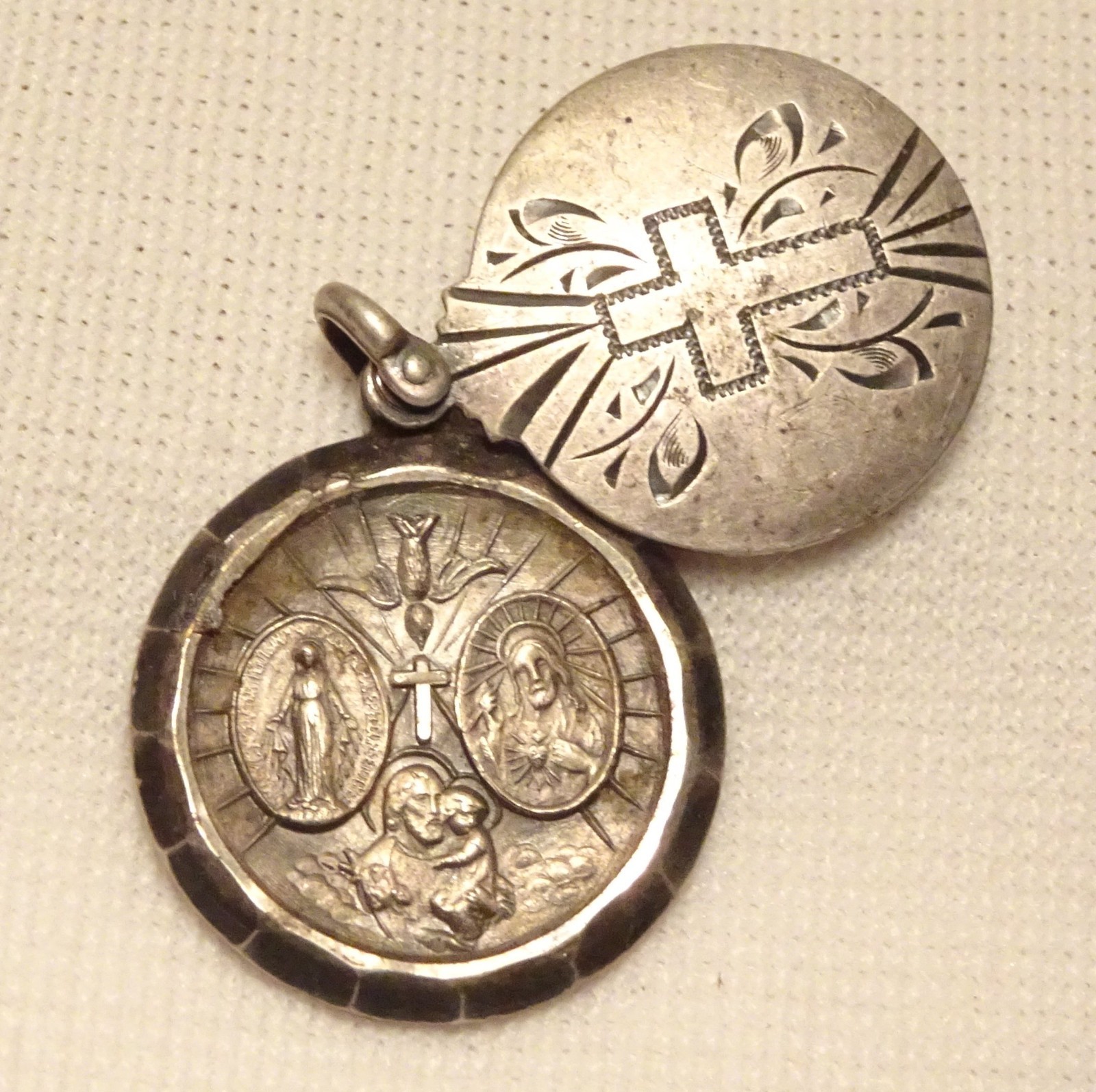Antique Christian Pendant Sterling Silver