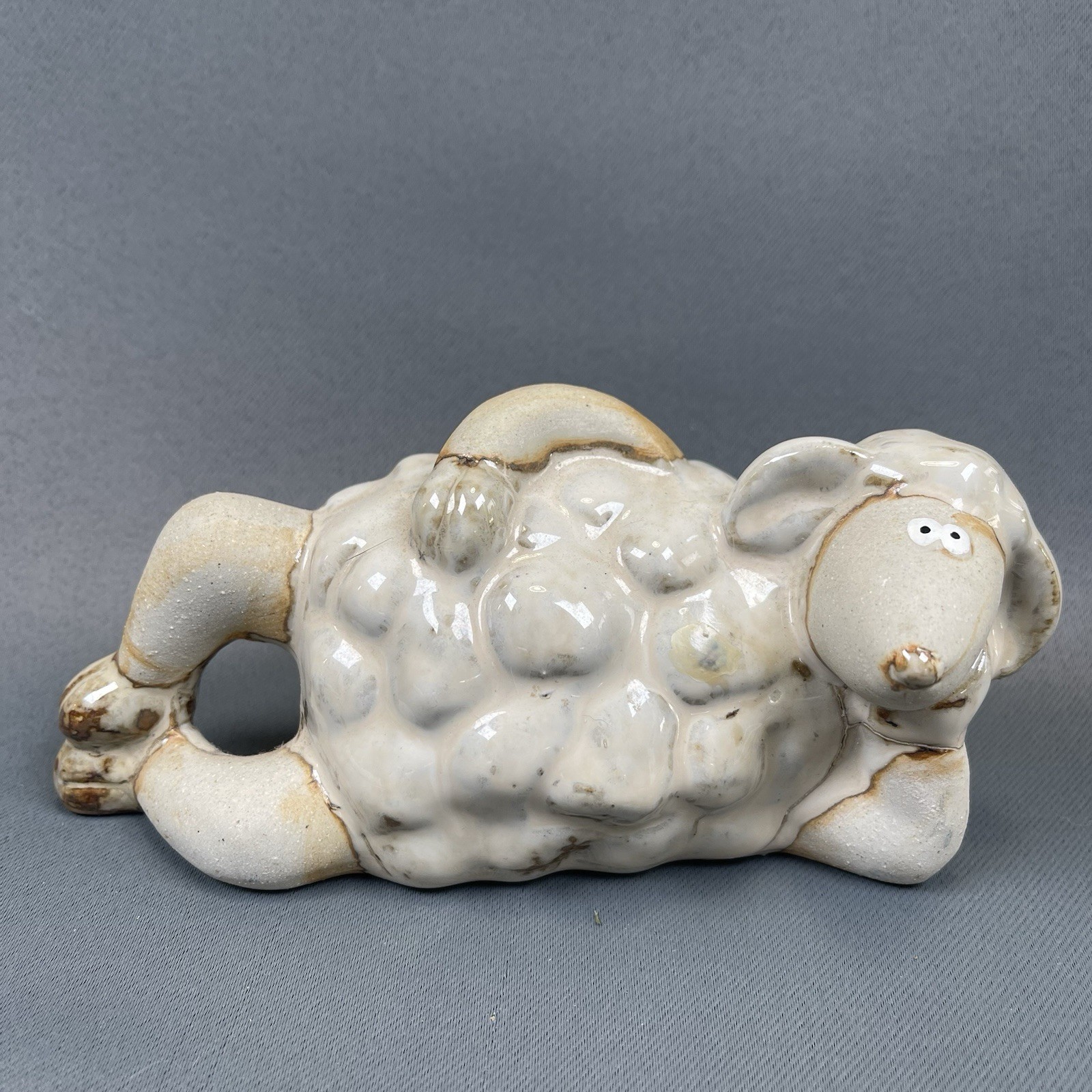 Seductive Anthropomorphic Sheep Lamb Ceramic Pottery Whimsical Figurine