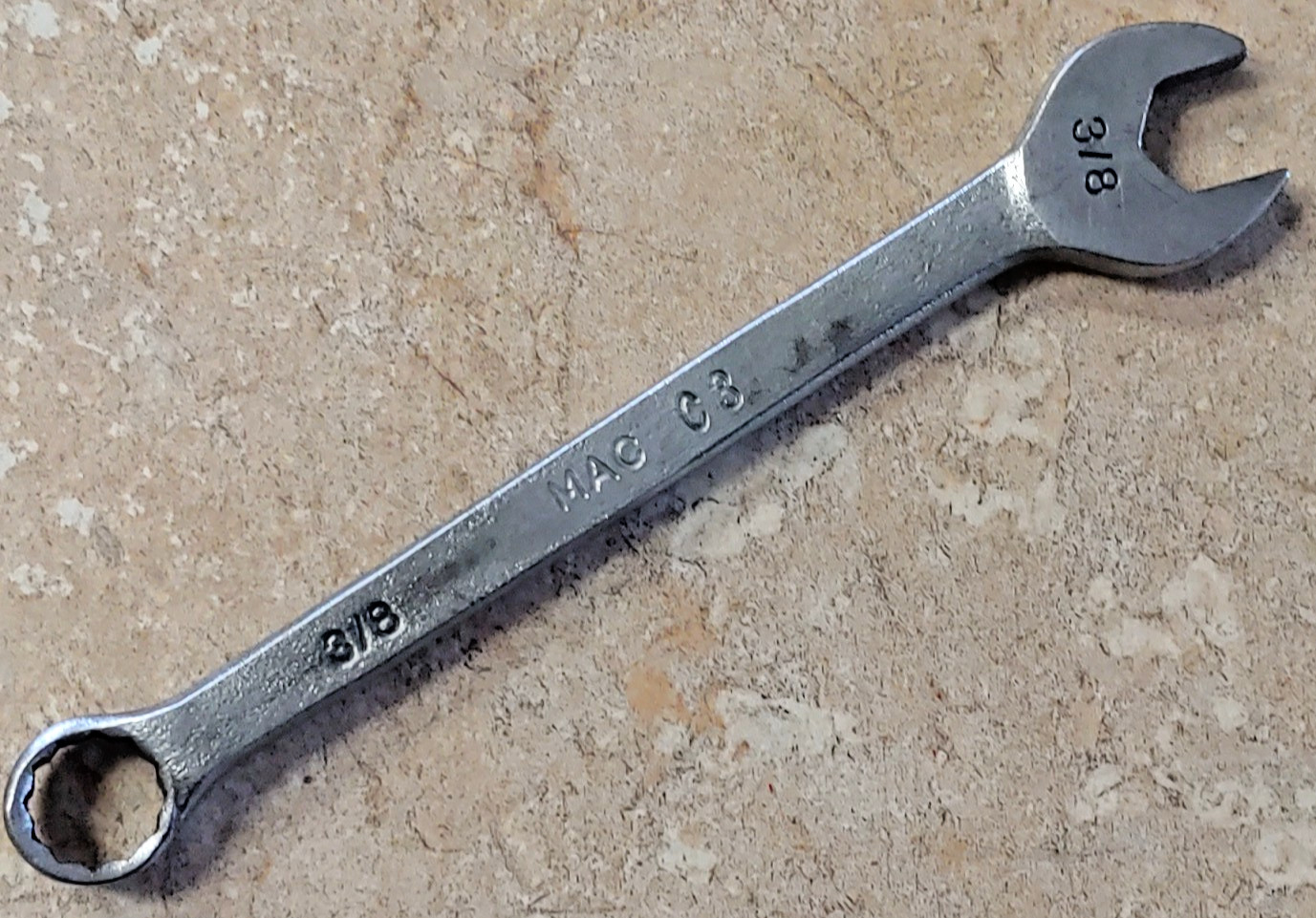 Vintage MAC C3 3/8″ SAE 12-Point 4-3/4″ long Combination Wrench Made in USA
