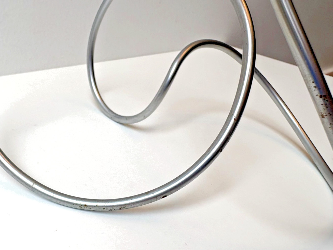 Black & Blum Loop Candle Holder Brushed Silver Metal